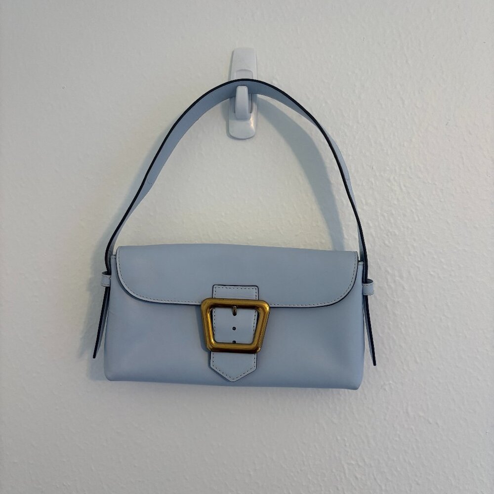 Sam Edelman Baby Blue Shoulder Bag | Small w/ Gold Buckle